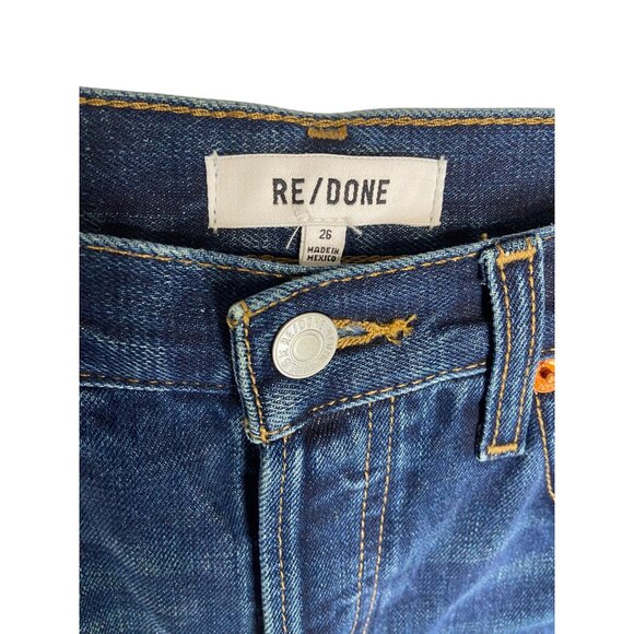 NWT Re/done Boyfriend Cutoff High Rise Dark Wash Shorts-sz  26 - Picture 8 of 9